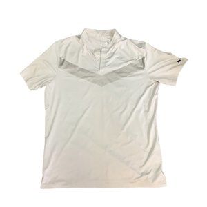 NIKE DRI-FIT Men's Wihte/Gray Short Sleeve Golf/Athletic Shirt-Size Large